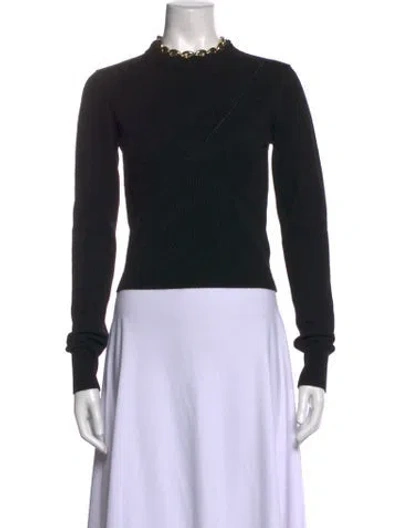 Pre-owned Rabanne Merino Wool Mock Neck Sweater In Black