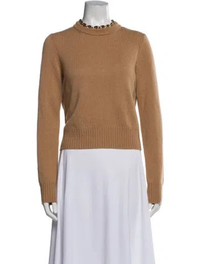 Pre-owned Rabanne Merino Wool Mock Neck Sweater In Neutral