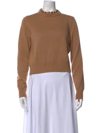 Pre-owned Rabanne Merino Wool Mock Neck Sweatshirt In Neutrals