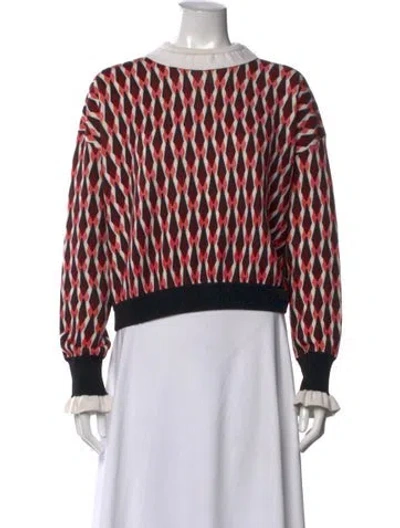 Pre-owned Rabanne Merino Wool Patterned Sweater In Red
