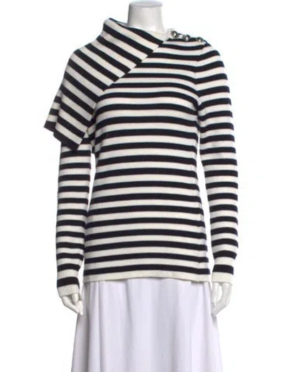 Pre-owned Rabanne Merino Wool Striped Sweater In Black