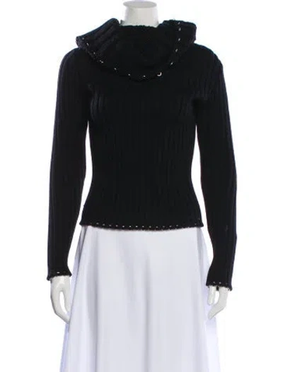 Pre-owned Rabanne Merino Wool Turtleneck Sweater In Black