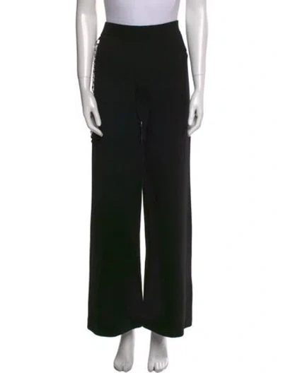 Pre-owned Rabanne Merino Wool Wide Leg Pants In Black