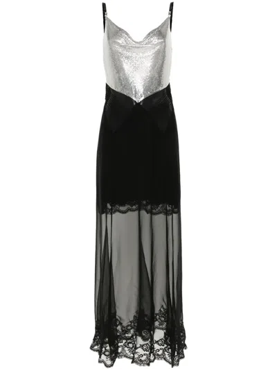 Rabanne Mesh-chain Semi-sheer Maxi Dress In Black