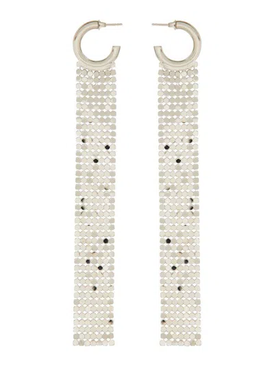 Rabanne Mesh Earrings In Silver