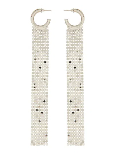 Rabanne Mesh Earrings In Silver