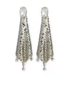 Rabanne Mini Mesh Pixel Rhinestone Earrings Accessories In Silver