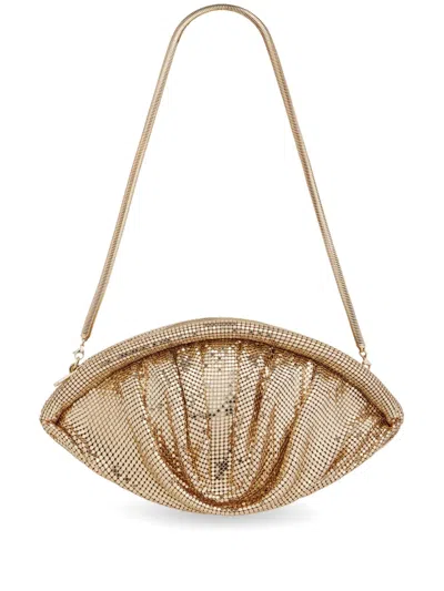 Rabanne Mesh Evening Clutch Bag In Gold