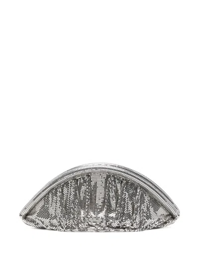 Rabanne Mesh Evening Clutch In Silber