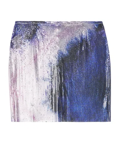 Rabanne Mesh Mini Skirt In Multi