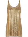 Rabanne Paco  Haut Mini Mesh Printed Recto Verso In Gold