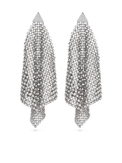 Rabanne Metal Mesh Earrings In シルバー