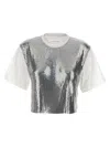 Rabanne Cropped Cotton-jersey And Chainmail T-shirt