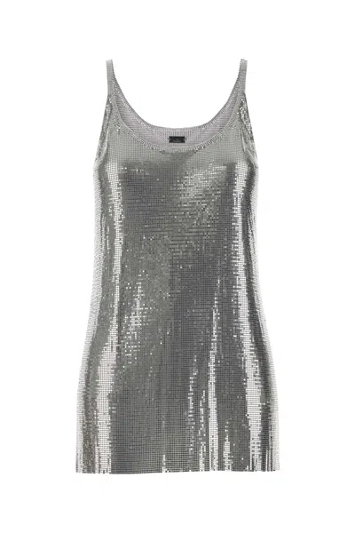 Rabanne Metal Mesh Tank Top In Silver