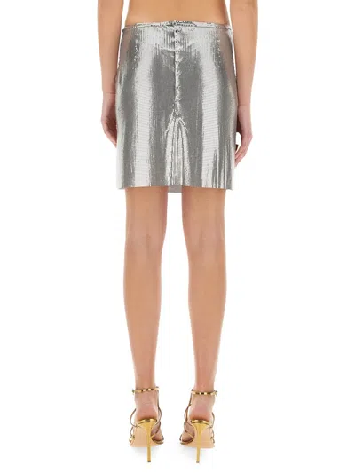 Rabanne Metallic Aluminium Mini Skirt In Multi
