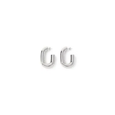 Rabanne Metallic Brass Earrings In Silver