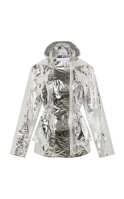 Rabanne Metallic Cotton-blend Jacket In Silver