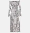 Rabanne Long Lace Dress In Silver