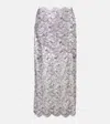 Rabanne Metallic-effect Lace Midi Skirt In Silver