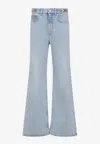 Rabanne Flared High-waisted Blue Denim Jeans In Light Blue