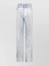 Rabanne Metallic Finish Five-pocket Trousers With Belt Loops In Metallic