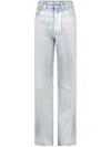 Rabanne Metallic High-rise Straight Pants In Silver