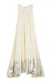 Rabanne Metallic-hem Mini Dress In Neutral