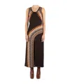 Rabanne Brown Lurex Jacquard Dress In Multi