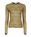 Shop Rabanne Metallic Knit Top In Brown