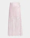 Rabanne Gonna Midi Rosa In Powder Pink  Silver