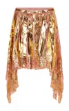 Rabanne Metallic Lace Mini Skirt In Pink