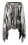 Rabanne Metallic Lace Mini Skirt In Silver