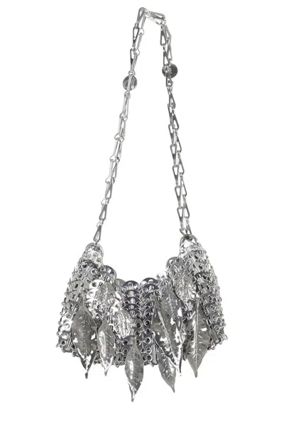 Rabanne Metallic Leaf Bag In Silver