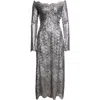 Rabanne Long Lace Dress In Gray