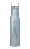 Rabanne Metallic Maxi Dress In Blue