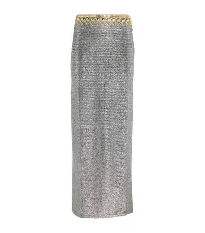 Rabanne Metallic Maxi Skirt In Silver