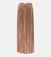 Rabanne Metallic Mesh Maxi Skirt In Pink