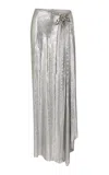 Rabanne Metallic Mesh Midi Skirt In Silver