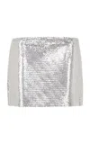 Rabanne Metallic Mesh Mini Skirt In Silver