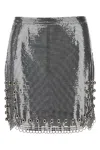 Rabanne Paillette Metal Ball Trim Mini Skirt In Neutral