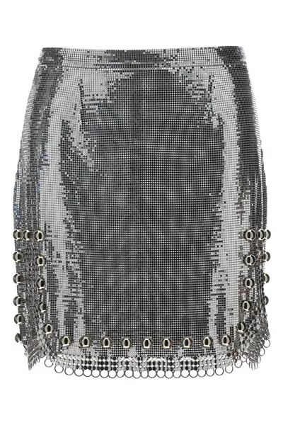 RABANNE RABANNE METALLIC MESH SKIRT