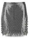 Rabanne Metallic Mesh Skirt In Gray