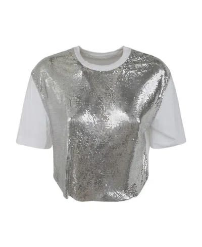 RABANNE PACO RABANNE METALLIC MESH CREWNECK T-SHIRT