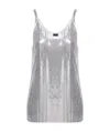 Rabanne Metallic Sleeveless Top With Spaghetti Straps And Chainmail In Tech Fabric Woman In Multicolor