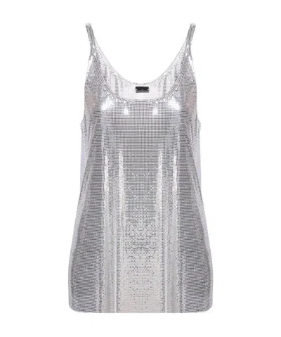 RABANNE PACO RABANNE SLEEVELESS METALLIC MESH TANK TOP