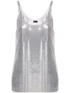 Rabanne Metallic Mesh Tank In Silver
