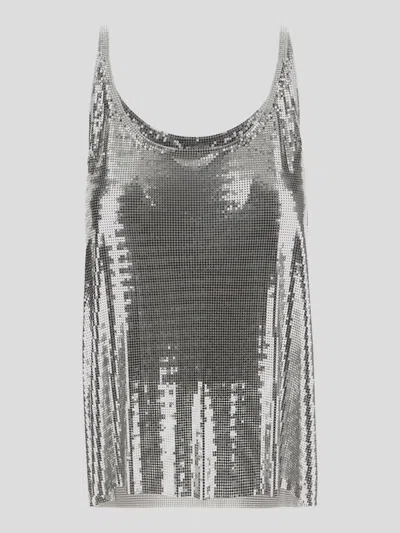 Rabanne Top With Round Neck In Silver