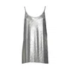 Rabanne Metallic Mesh Tank Top With Side Slits In Gray