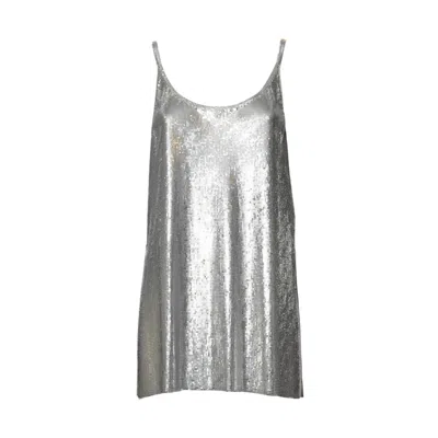 RABANNE METALLIC MESH TANK TOP WITH SIDE SLITS