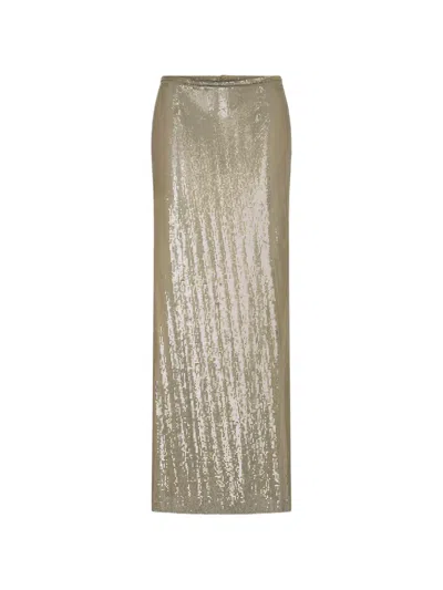 Rabanne Metallic Mesh-knit Long Skirt In Neutral